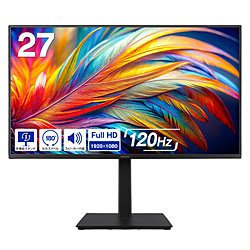 GREEN HOUSE(�O���[���n�E�X) PC���j�^�[ �u���b�N GH-LCW27DH-BK �m27�^ /�t��HD(1920×1080) /���C�h /120Hz�n