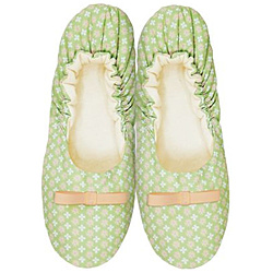 ことりっぷ 折り畳みスリッパ グリーン COS0504