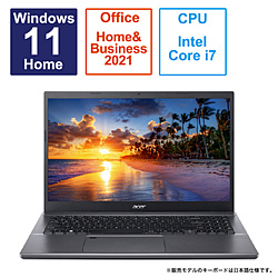 ノートパソコン Aspire 5 スチールグレイ A515-57-H76Y/SF ［15.6型 /Windows11 Home /intel Core i7 /メモリ：16GB /SSD：512GB /Office HomeandBusiness /日本語版キーボード /2023年4月モデル］