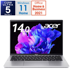 Acer(宏碁)笔记本电脑Swift Go 14纯的银SFG14-72-H56Y/F[14.0型/Windows11 Home/intel Core Ultra 5/存储器:16GB/SSD:512GB/Office HomeandBusiness/日本語版键盘/2024一年3月型号]
