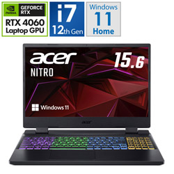 AN515-58-N76Z46/6 ゲーミングノートパソコン Nitro 5(RTX 4060)  ［15.6型 /Windows11 Home /intel Core i7 /メモリ：16GB /SSD：1TB /無し /日本語版キーボード］