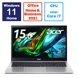 ノートパソコン Aspire 3 ピュアシルバー A315-59-H76Y/F ［15.6型 /Windows11 Home /intel Core i7 /メモリ：16GB /SSD：512GB /Office HomeandBusiness /日本語版キーボード /2024年3月モデル］