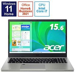 ノートパソコン Aspire Vero ボルケーノグレー AV15-51-H76Y/F ［15.6型 /Windows11 Home /intel Core i7 /メモリ：16GB /SSD：512GB /Office HomeandBusiness /日本語版キーボード /2022年8月モデル］