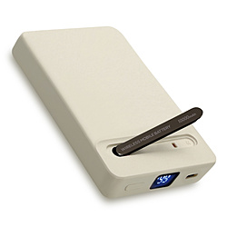 �I�Y�} ���C�����X���ő̃��o�C���o�b�e���[ 10000mAh PD20W �X�^���h�t �I�t�z���C�g  �I�t�z���C�g SSLC2W100-CCOW �mUSB Power Delivery�Ή� /2�|�[�g�n