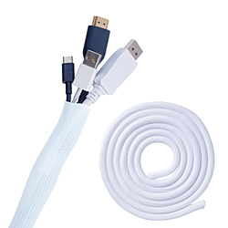 PIXIO �X�p�C�����`���[�u [W10��H10��3m] Cable Cover  �z���C�g PXTCS3WH-O