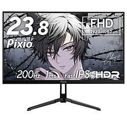 PIXIO PX248WAVE-UC5 �Q�[�~���O���j�^�[ PX248 Wave(5�N�ۏ�) �u���b�N �m23.8�^ /�t��HD(1920×1080) /���C�h /200Hz�n