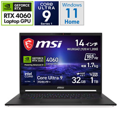 MSI(GGXAC) Stealth-14-AI-Studio-A1VFG-5539JP Q[~Om[gp\R Stealth 14 AI Studio A1V(RTX 4060) ubN&zCg [14.0^ /Windows11 Home /intel Core Ultra 9 /F32GB /SSDF1TB /2025N1f]