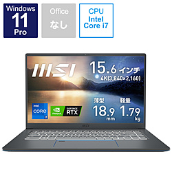 ノートパソコン Prestige 15 A11 カーボングレイ Prestige-15-A11UD-076JP ［15.6型 /Windows11 Pro /intel Core i7 /メモリ：32GB /SSD：1TB /無し /日本語版キーボード /2022年2月モデル］