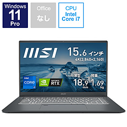 ノートパソコン Prestige 15 A12U カーボングレイ Prestige-15-A12UD-089JP ［15.6型 /Windows11 Pro /intel Core i7 /無し /メモリ：32GB /SSD：1TB /日本語版キーボード /2022年6月モデル］