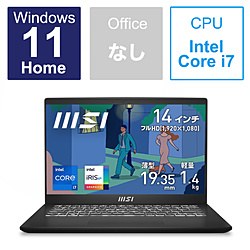 MSI(エムエスアイ) ノートパソコン Modern 14 C11M クラシックブラック Modern-14-C11M-8027JP ［14.0型 /Windows11 Home /intel Core i7 /メモリ：16GB /SSD：512GB /日本語版キーボード /2023年1月モデル］