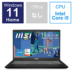 MSI(エムエスアイ) ノートパソコン Modern 15 B11M クラシックブラック MODERN-15-B11M-1127JP ［15.6型 /Windows11 Home /intel Core i5 /メモリ：16GB /SSD：512GB /日本語版キーボード /2023年1月モデル］