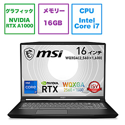 CreatorPro-M16-A12UIS-1739JP ゲーミングノートパソコン CreatorPro M16 A12U ブラック ［16.0型 /Windows11 Pro /intel Core i7 /メモリ：16GB /SSD：1TB /無し /日本語版キーボード /2023年3月モデル］
