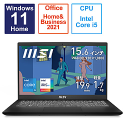 MSI(エムエスアイ) ビジネスノートパソコン Modern 15 B11M クラシックブラック Modern-15-B11M-0710JP [15.6型 /Windows11 Home /intel Core i5 /メモリ：16GB /SSD：512GB /Office HomeandBusiness /2023年4月モデル]