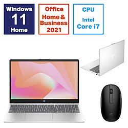 ノートパソコン HP 15 ナチュラルシルバー 807A9PA-AAAB ［15.6型 /Windows11 Home /intel Core i7 /メモリ：16GB /SSD：512GB /Office HomeandBusiness /日本語版キーボード /2024年1月モデル］