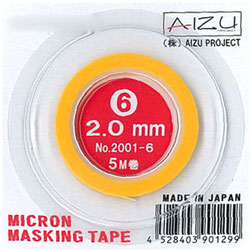 プラモデル専用マスキングテープ ミクロンマスキングテープ 2．0mm幅×5m巻