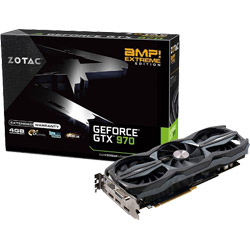 NVIDIA GeForce GTX 970 ［PCI-Express 3.0 x16・4GB］　ZOTAC GeForce GTX 970 AMP Extreme （ゲームクーポン付属）　ZTGTX97-4GD5EXT02/ZT-90103-10P