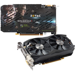 NVIDIA GeForce GTX 960 ［PCI-Express 3.0 x16・2GB］　ZOTAC GeForce GTX 960 AMP Edition METAL GEAR SOLID V （ゲームクーポン付属）　ZTGTX96-2GD5AMPMGS01/ZT-90307-10J