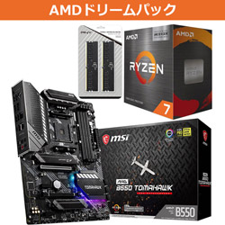 CPU「AMD Ryzen 7 5800X3D」+マザーボード「MSI MAG B550 TOMAHAW」＋メモリ「PNY DDR4 3200MHz 32GB (16GBx2)」 AMDドリームパック2023  ASK-R75800X3D-B550set