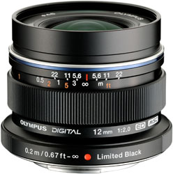 交換レンズ　M.ZUIKO DIGITAL ED 12mm F2.0（リミテッドブラックキット）    ［マイクロフォーサーズ /単焦点レンズ］