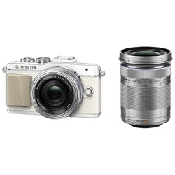 中古】PEN Lite E-PL7 EZダブルズームキット ホワイト [2133074288246
