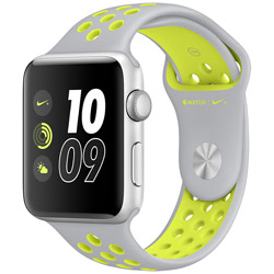 Apple Watch Series2 Nike+ 42mm シルバーアルミニウムケース フラットシルバー／ボルトNikeスポーツバンド MNYU2J/A