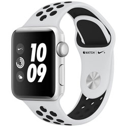 Apple Watch Nike+（GPS） 38mm シルバーアルミニウムケースとピュアプラチナ/ブラックNikeスポーツバンド　MQKX2J/A