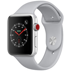 Apple Watch Series 3（GPS + Cellularモデル） 42mm シルバーアルミニウムケースとフォッグスポーツバンド　MQKM2J/A