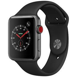 Apple Watch Series 3（GPS + Cellularモデル） 42mm スペースグレイアルミニウムケースとブラックスポーツバンド　MQKN2J/A
