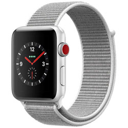 Apple Watch Series 3（GPS + Cellularモデル） 42mm シルバーアルミニウムケースとシーシェルスポーツループ　MQKQ2J/A