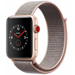 Apple Watch Series 3（GPS + Cellularモデル） 42mm ゴールドアルミニウムケースとピンクサンドスポーツループ　MQKT2J/A