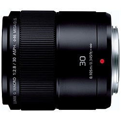 カメラレンズ LUMIX G MACRO 30mm/F2.8 ASPH./MEGA O.I.S. LUMIX（ルミックス） ブラック H-HS030 [マイクロフォーサーズ /単焦点レンズ] LUMIX（ルミックス） ブラック H-HS030