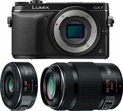 LUMIX GX7【ダブルズームレンズキット】DMC-GX7W-K（ブラック／ミラーレス一眼）   ［ズームレンズ＋ズームレンズ］