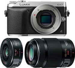 LUMIX GX7【ダブルズームレンズキット】DMC-GX7W-S（シルバー／ミラーレス一眼）   ［ズームレンズ＋ズームレンズ］