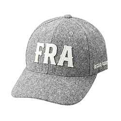 メンズ 再生ウールツイードイニシアルアップリケキャップ(フリーサイズ/グレー) QGBUJC17