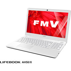 15.6型ノートPC［Office付き・Win10 Home・Core i7・HDD 1TB・メモリ 4GB］　FMV LIFEBOOK AHシリーズ　AH50/X プレミアムホワイト　FMVA50XWP　（2016年 春モデル）  プレミアムホワイト