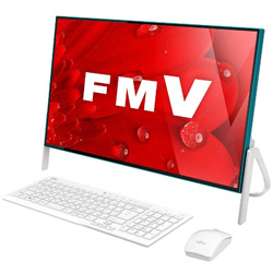 FMVF56B3AB デスクトップパソコン FMV ESPRIMO ホワイト×アクアブルー ［23.8型 /intel Core i3 /メモリ：4GB /HDD：1TB /2017年秋冬］