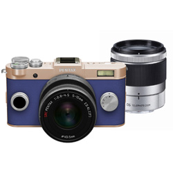 PENTAX Q-S1（オーダーカラー・シャンパンゴールド/ロイヤルブルー） ダブルズームキット／デジタル一眼　026   ［ズームレンズ＋ズームレンズ］