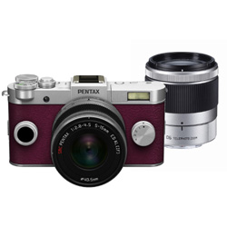 PENTAX Q-S1（オーダーカラー・ブライトシルバー/バーガンディー） ダブルズームキット／デジタル一眼　035   ［ズームレンズ＋ズームレンズ］
