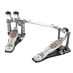 ドラムペダル(左利き用)　BELT DRIVE DOUBLE PEDAL レッドライン ベルトドライヴ（ツインペダルコンプリートセット） Pearl  P-2052BL