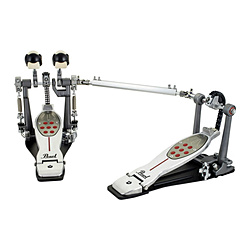 ドラムペダル(左利き用)　CHAIN DRIVE DOUBLE PEDAL レッドライン チェーンドライヴ（ツインペダルコンプリートセット） Pearl  P-2052CL