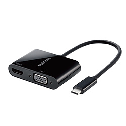 [USB-C秃→手术刀HDMI/VGA]支持变换适配器Windows11/Mac/ChromeOS/iPadOS的黑色AD-CHDMIVGABK[864]