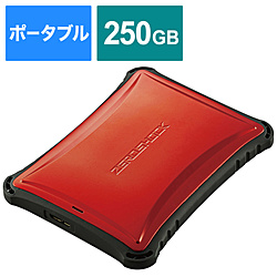 ESD-ZSA0250GRD 外付けSSD USB-A接続 PS5/PS4、録画対応(Chrome/iPadOS/iOS/Mac/Windows11対応) レッド ［250GB /ポータブル型］
