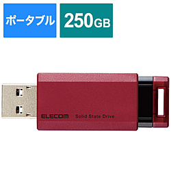 ESD-EPK0250GRD 外付けSSD USB-A接続 PS5/PS4、録画対応(Chrome/iPadOS/iOS/Mac/Windows11対応) レッド ［250GB /ポータブル型］