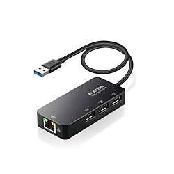LAN変換アダプタ [USB-A オス→メス LAN /USB-Aｘ3] 1Gbps対応(Windows11対応/Mac) ブラック EDC-GUA3H2-B