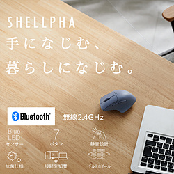 ELECOM(エレコム) マウス SHELLPHA 抗菌 Mサイズ(Chrome/Android/iPadOS/iOS/Mac/Windows11対応) ネイビー M-SH30MBSKNV ［BlueLED /無線(ワイヤレス) /7ボタン /Bluetooth・USB］