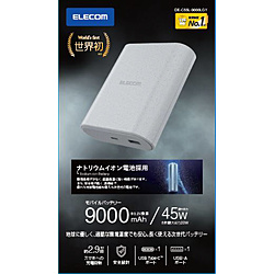 ELECOM(GR) oCobe[ 9000mAh PD ő45W o( USB Type-C ×1) o( USB-A ×1) E igECIdr y iPhone Android iPad Nintendo Switch X}z Ή z P[ut  CgO[ ysof001z