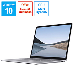 ノートパソコン Surface Laptop3（サーフェス ラップトップ3） プラチナ V4G-00018 ［15.0型 /Windows10 Home /AMD Ryzen 5 /メモリ：8GB /SSD：128GB /Office HomeandBusiness /2019年10月モデル］