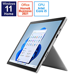 Surface Pro7+[12.3型/intel Core i5/メモリ：8GB/SSD：128GB/プラチナ/2022年モデル]282-00004 Windowsタブレット＋キーボード(ブラック) Surface Pro7+ プラチナ 282-00004