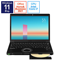 ノートパソコン レッツノート SVシリーズ ブラック CF-SV2MDUCR ［12.1型 /Windows11 Pro /intel Core i7 /Office HomeandBusiness /メモリ：16GB /SSD：512GB /2022年春モデル］
