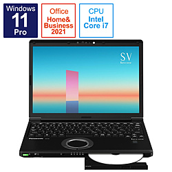 ノートパソコン レッツノート SVシリーズ(LTE) ブラック CF-SV2MFNCR ［12.1型 /Windows11 Pro /intel Core i7 /Office HomeandBusiness /メモリ：16GB /SSD：512GB /2022年春モデル］